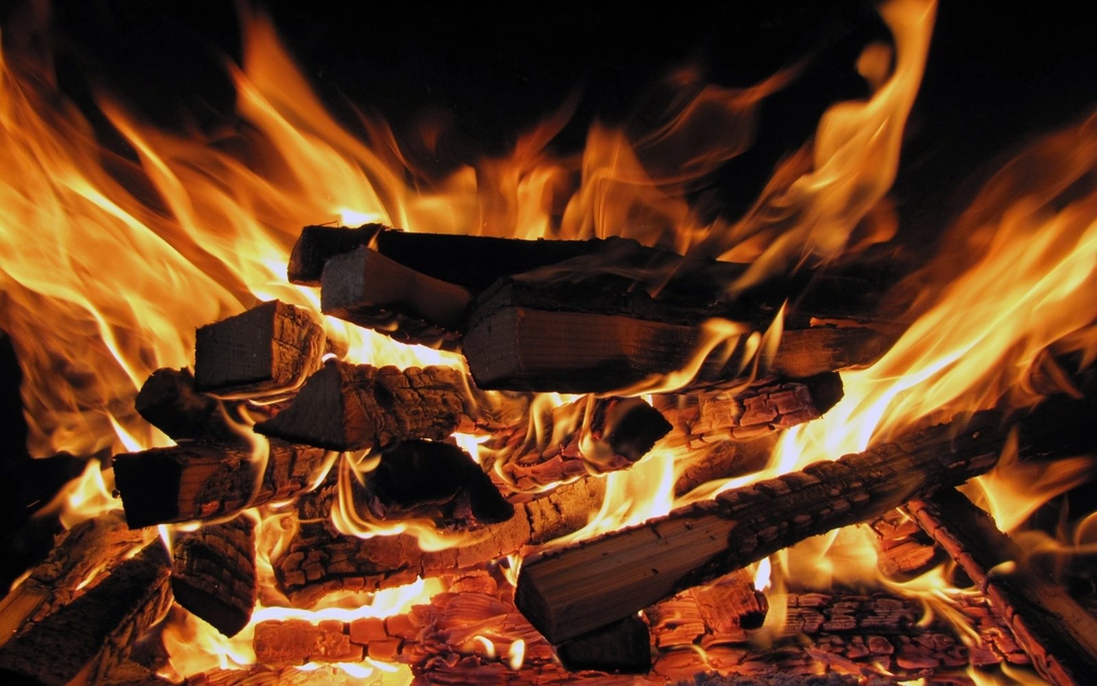 A fire going at a backcountry site